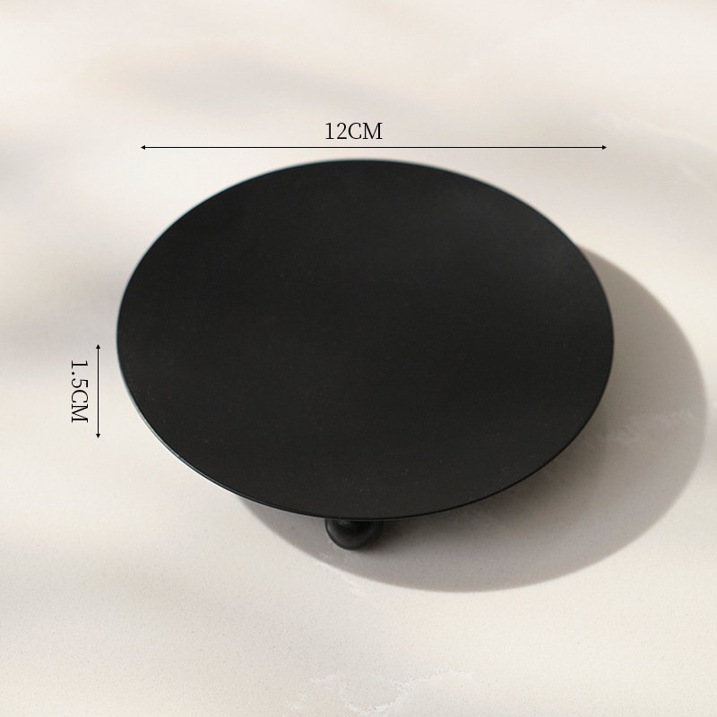 European-style Round Black And Golden Aromatherapy Candle Special Tray - Image 9
