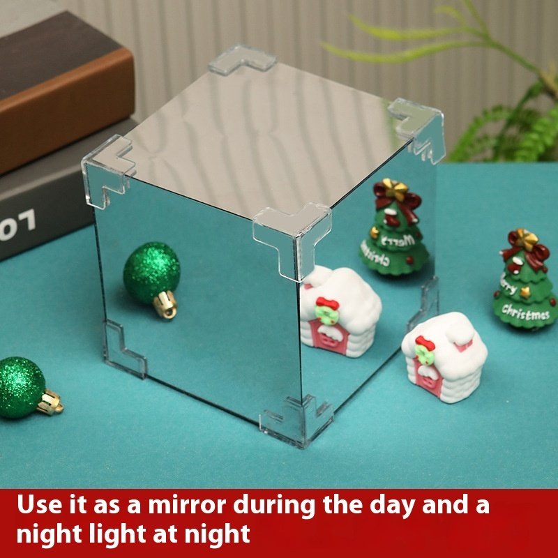 Christmas DIY Decorations Mirror And LED Cube Lamp 3D Santa Claus Snowman Tree Christmas Lights DIY Material Kit For Xmas Decor - Image 3
