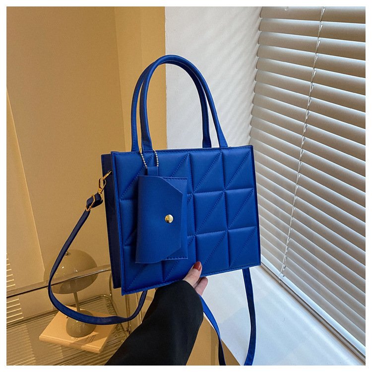Fashion Plaid Shoulder With Small Wallet Simple Elegant Portable Square Tots Women's Handbag - Image 8