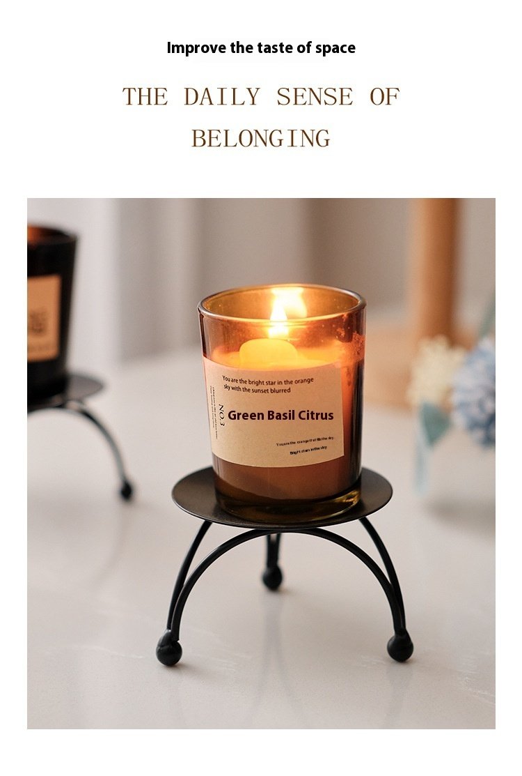 European-style Round Black And Golden Aromatherapy Candle Special Tray - Image 10