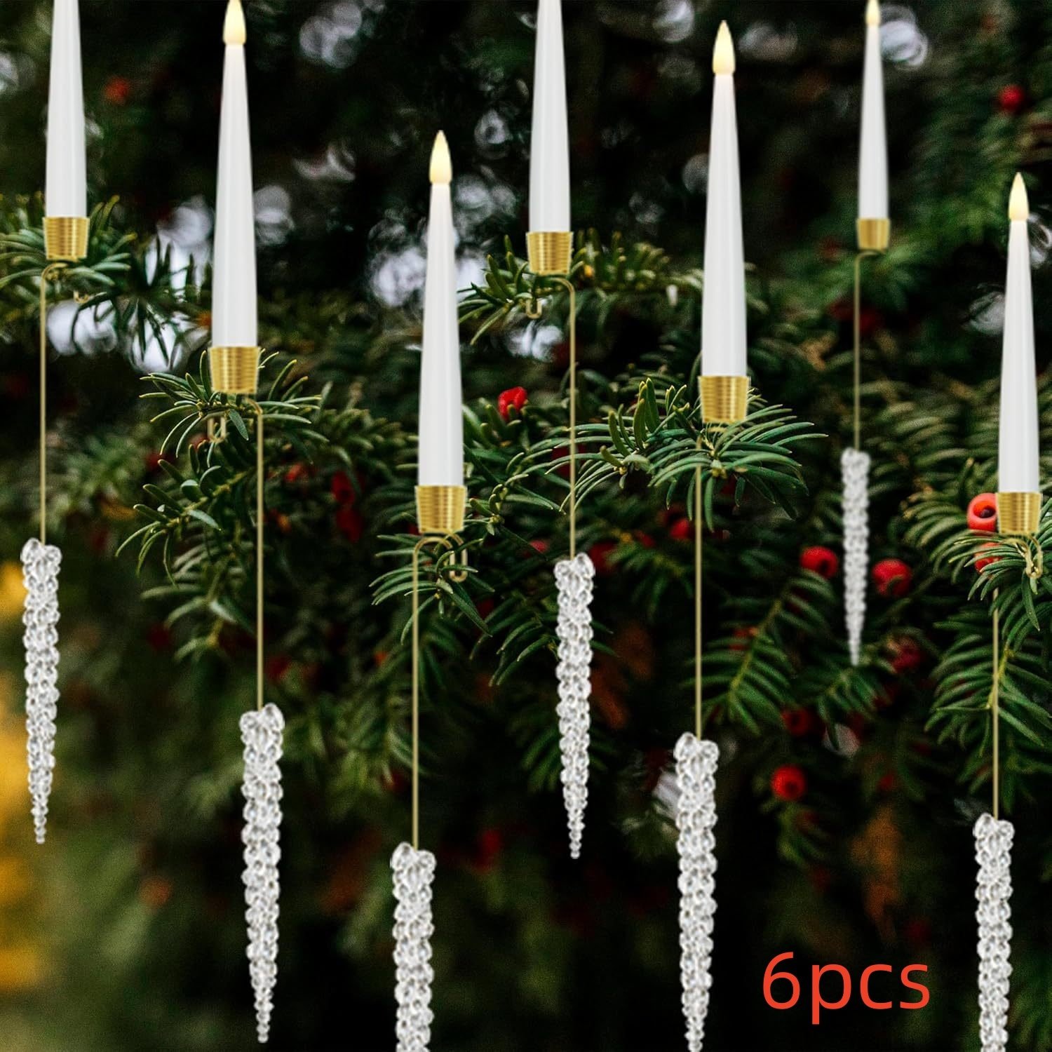 Christmas Candle LED Indoor Holiday Christmas Tree Ornaments Festive Atmosphere Decoration Christmas Pendant - Image 8