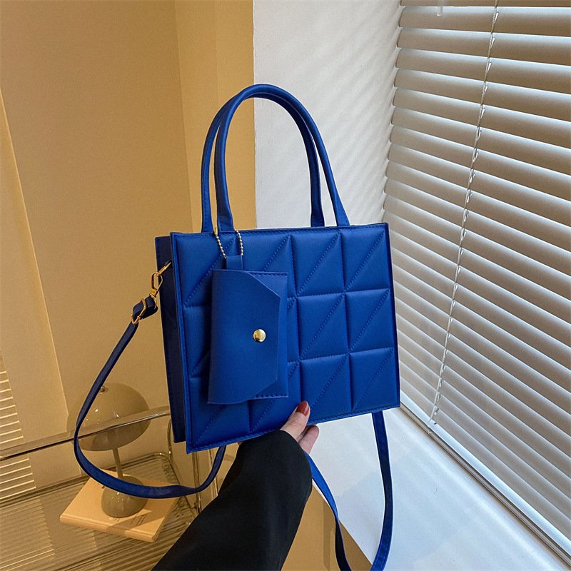 Fashion Plaid Shoulder With Small Wallet Simple Elegant Portable Square Tots Women's Handbag - Image 10
