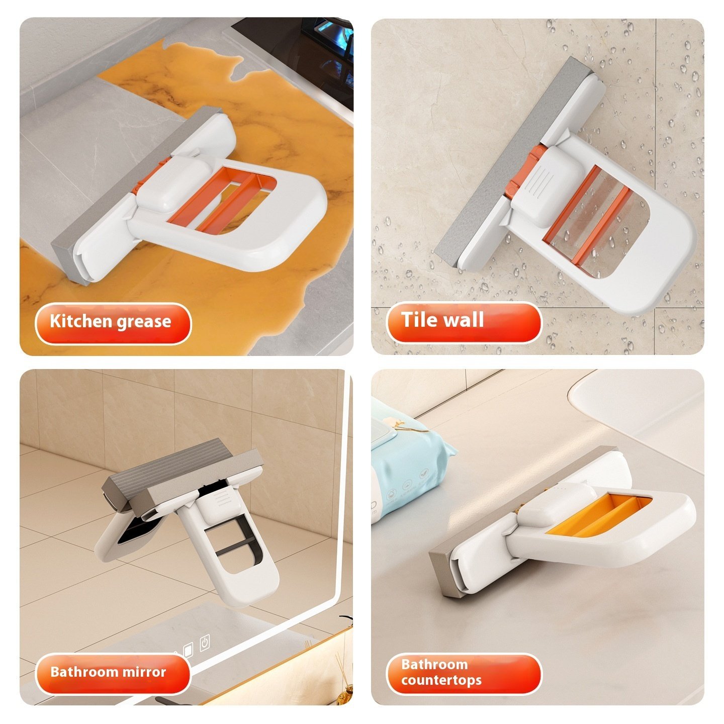 Handheld Mini Foldable Desktop Mop Small Cotton Mops Sponge Cleaning Tool For Bathroom Kitchen Desktop Glass Living Room Car - Image 5