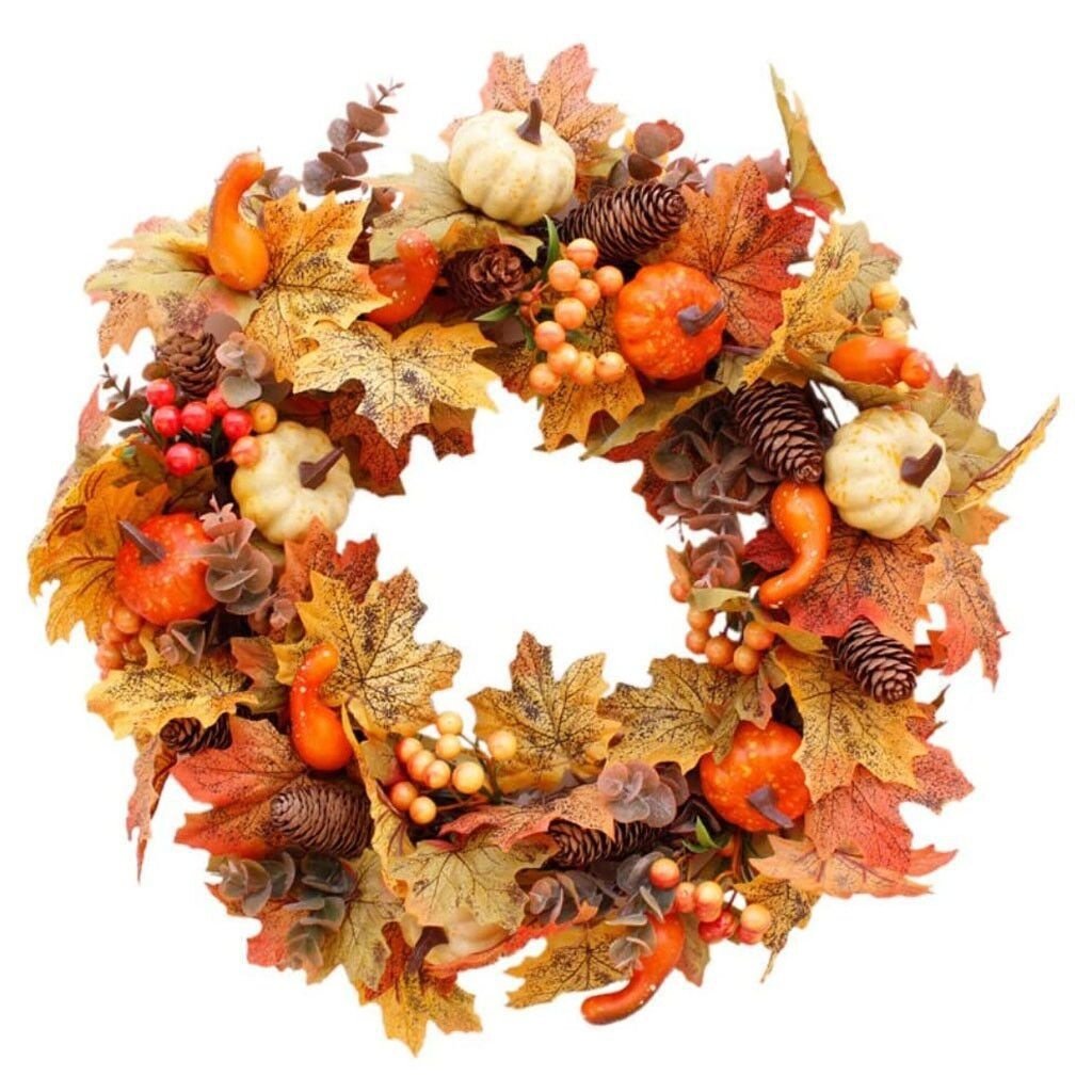 Halloween Autumn Garland 40cm Pumpkin Berry Door Hanging - Image 2